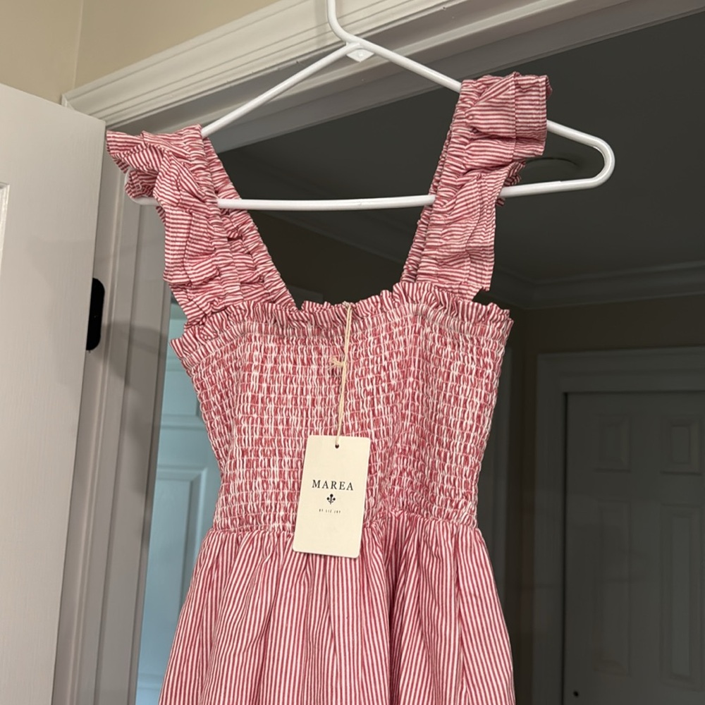 Pink Ruffled Maxi Dress - Picture 2 of 5